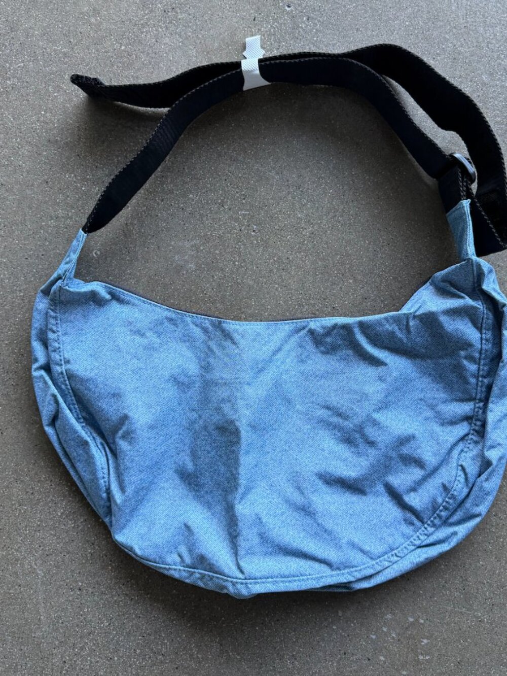 Brand New Medium Denim Crescent bag by Baggu